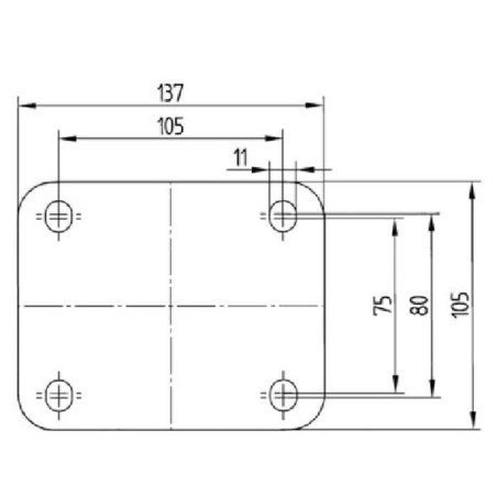 Roulettes pour charges lourdes à bandage en polyuréthane TENTE 4687ITP125P63