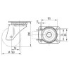Roulettes pour charges lourdes à bandage en polyuréthane TENTE 4680ITP160P63