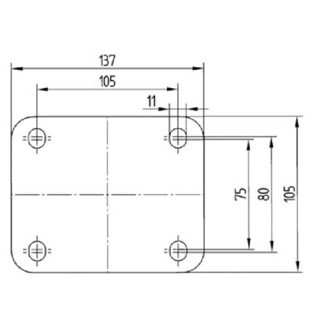 Roulettes pour charges lourdes à bandage en polyuréthane TENTE 4680IEP160P63