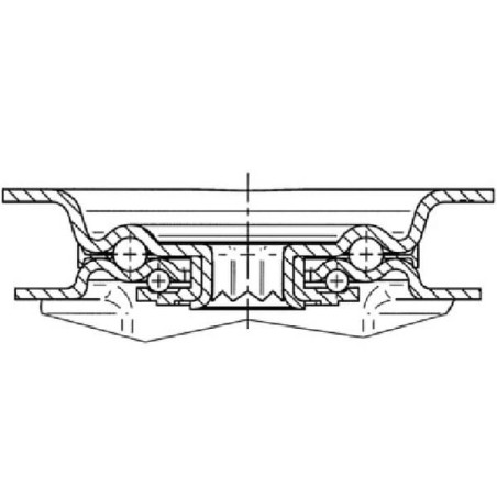 Roulettes pour charges lourdes à bandage en polyuréthane TENTE 3477IEP100P62