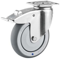 Roulettes pivotantes en acier inoxydable à platine de fixation TENTE 7477PJC075P40