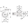Roulettes pivotantes en acier inoxydable à platine de fixation TENTE 7477PJC075P40