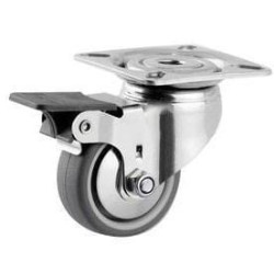 Roulettes pivotantes en acier inoxydable à platine de fixation TENTE 7475PJH050P40