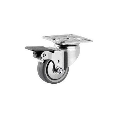 Roulettes pivotantes en acier inoxydable à platine de fixation TENTE 7475PJH050P40