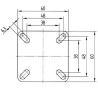 Roulettes pivotantes en acier inoxydable à platine de fixation TENTE 7475PJH050P40