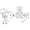 Roulettes pivotantes en acier inoxydable à platine de fixation TENTE 7475PJH050P40