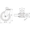 Roulettes pivotantes en acier inoxydable à platine de fixation TENTE 7470PJC150P50