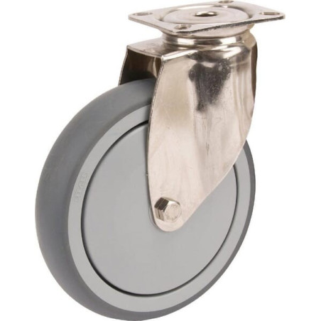 Roulettes pivotantes en acier inoxydable à platine de fixation TENTE 7470PJC125P50