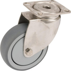 Roulettes pivotantes en acier inoxydable à platine de fixation TENTE 7470PJC100P50