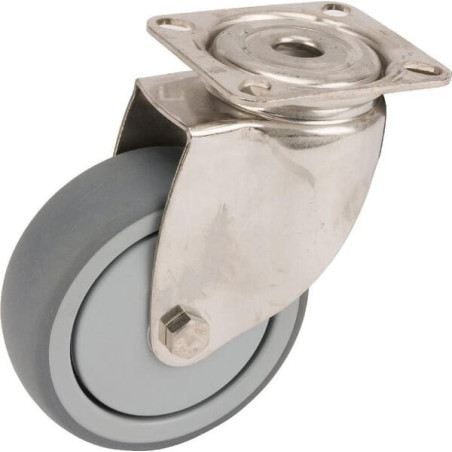 Roulettes pivotantes en acier inoxydable à platine de fixation TENTE 7470PJC100P50