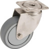Roulettes pivotantes en acier inoxydable à platine de fixation TENTE 7470PJC100P50