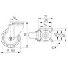 Roulettes pivotantes en acier inoxydable à platine de fixation TENTE 7470PJC100P50