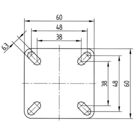 Roulettes pivotantes en acier inoxydable à platine de fixation TENTE 7470PJC075P40