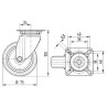 Roulettes pivotantes en acier inoxydable à platine de fixation TENTE 7470PJC075P40