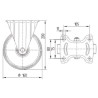 Roulettes pivotantes en acier inoxydable à bandage en matière synthétique TENTE 8478UOO160P63