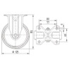 Roulettes pivotantes en acier inoxydable à bandage en matière synthétique TENTE 8478UOO125P62