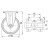 Roulettes pivotantes en acier inoxydable à bandage en matière synthétique TENTE 8478UOO100P62