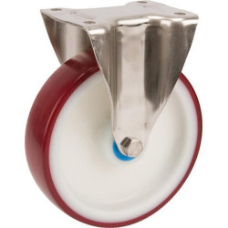 Roulettes pivotantes en acier inoxydable à bandage en matière synthétique TENTE 8478UAD200P63