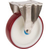 Roulettes pivotantes en acier inoxydable à bandage en matière synthétique TENTE 8478UAD200P63