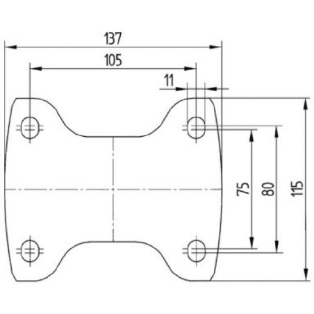 Roulettes pivotantes en acier inoxydable à bandage en matière synthétique TENTE 8478UAD200P63