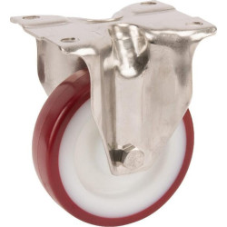 Roulettes pivotantes en acier inoxydable à bandage en matière synthétique TENTE 8478UAD100P62