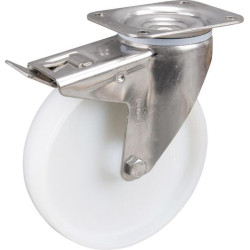 Roulettes pivotantes en acier inoxydable à bandage en matière synthétique TENTE 8477UOO200P63