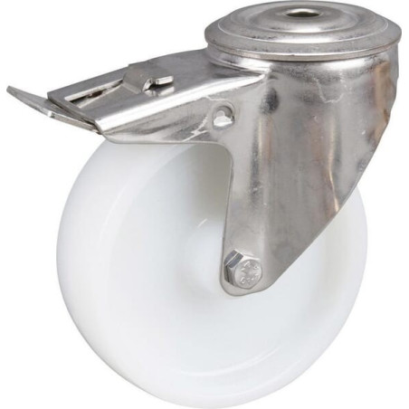 Roulettes pivotantes en acier inoxydable à bandage en matière synthétique TENTE 8477UOO125P3013