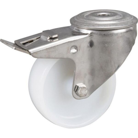 Roulettes pivotantes en acier inoxydable à bandage en matière synthétique TENTE 8477UOO100P3013