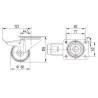 Roulettes pivotantes en acier inoxydable à bandage en matière synthétique TENTE 8477UOO080P62