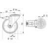 Roulettes pivotantes en acier inoxydable à bandage en matière synthétique TENTE 8477UAD125P3013