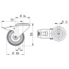 Roulettes pivotantes en acier inoxydable à bandage en matière synthétique TENTE 8477UAD100P3013
