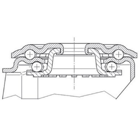 Roulettes pivotantes en acier inoxydable à bandage en matière synthétique TENTE 8477UAD080P3013