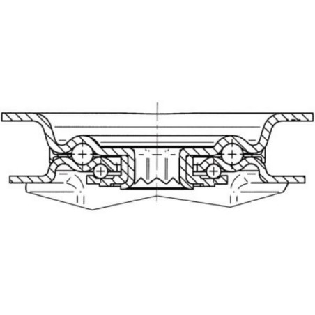 Roulettes pivotantes en acier inoxydable à bandage en matière synthétique TENTE 8470UOO200P63