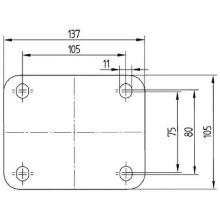 Roulettes pivotantes en acier inoxydable à bandage en matière synthétique TENTE 8470UOO200P63