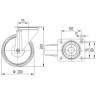 Roulettes pivotantes en acier inoxydable à bandage en matière synthétique TENTE 8470UOO200P63