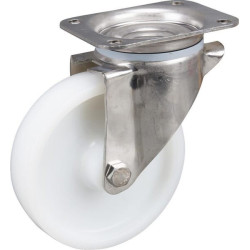 Roulettes pivotantes en acier inoxydable à bandage en matière synthétique TENTE 8470UOO160P63