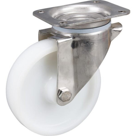 Roulettes pivotantes en acier inoxydable à bandage en matière synthétique TENTE 8470UOO160P63