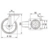 Roulettes pivotantes en acier inoxydable à bandage en matière synthétique TENTE 8470UOO160P63