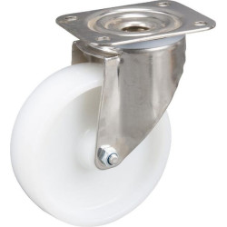 Roulettes pivotantes en acier inoxydable à bandage en matière synthétique TENTE 8470UOO125P62
