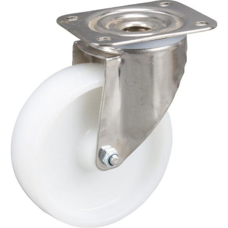 Roulettes pivotantes en acier inoxydable à bandage en matière synthétique TENTE 8470UOO125P62