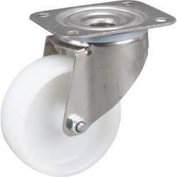 Roulettes pivotantes en acier inoxydable à bandage en matière synthétique TENTE 8470UOO100P62