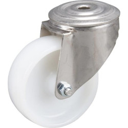 Roulettes pivotantes en acier inoxydable à bandage en matière synthétique TENTE 8470UOO100P3013