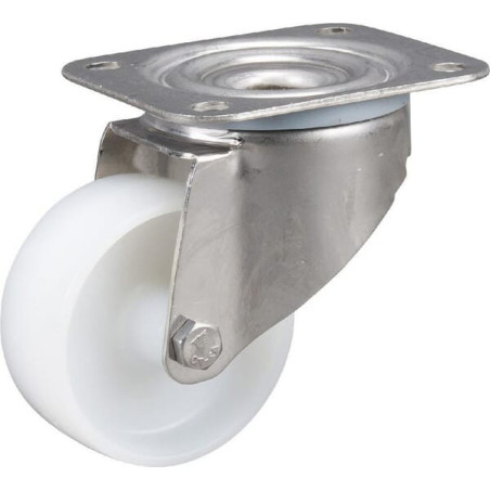 Roulettes pivotantes en acier inoxydable à bandage en matière synthétique TENTE 8470UOO080P62
