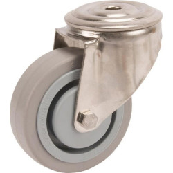 Roulettes pivotantes en acier inoxydable à bandage en matière synthétique TENTE 8470UFC100P3013