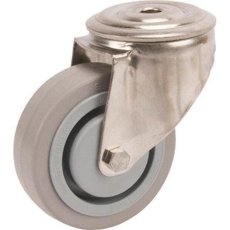 Roulettes pivotantes en acier inoxydable à bandage en matière synthétique TENTE 8470UFC100P3013