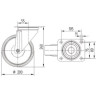 Roulettes pivotantes en acier inoxydable à bandage en matière synthétique TENTE 8470UAD200P63