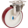 Roulettes pivotantes en acier inoxydable à bandage en matière synthétique TENTE 8470UAD125P62