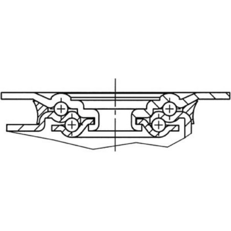 Roulettes pivotantes en acier inoxydable à bandage en matière synthétique TENTE 8470UAD125P62
