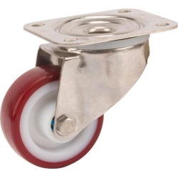 Roulettes pivotantes en acier inoxydable à bandage en matière synthétique TENTE 8470UAD080P62