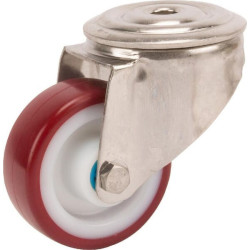 Roulettes pivotantes en acier inoxydable à bandage en matière synthétique TENTE 8470UAD080P3013